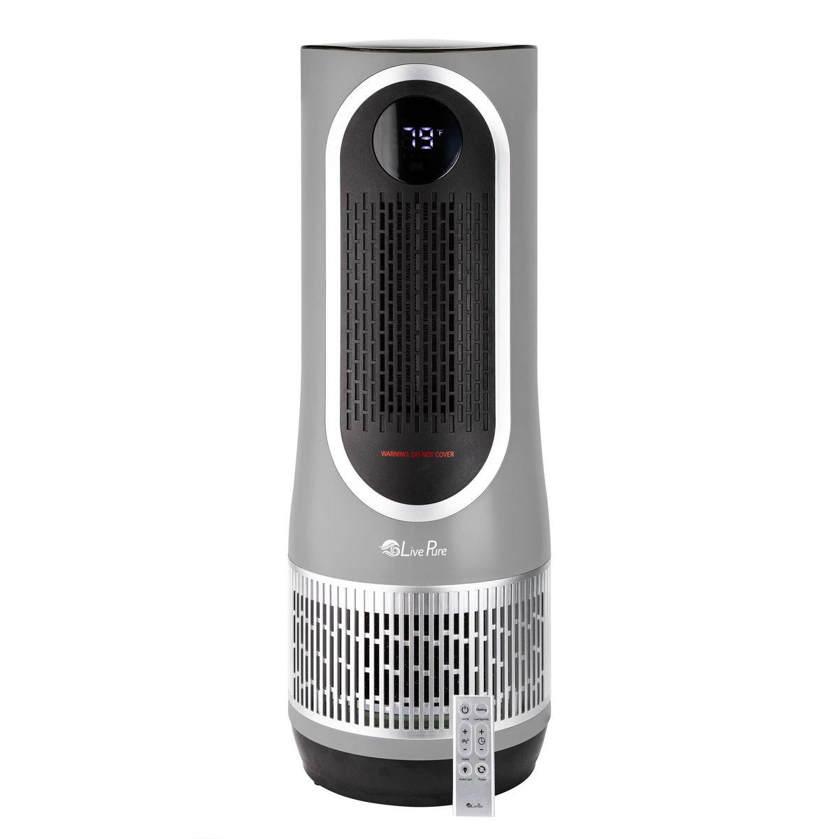 Gray 2 in 1 Air Purifier & Heater with HEPA Filtration V288