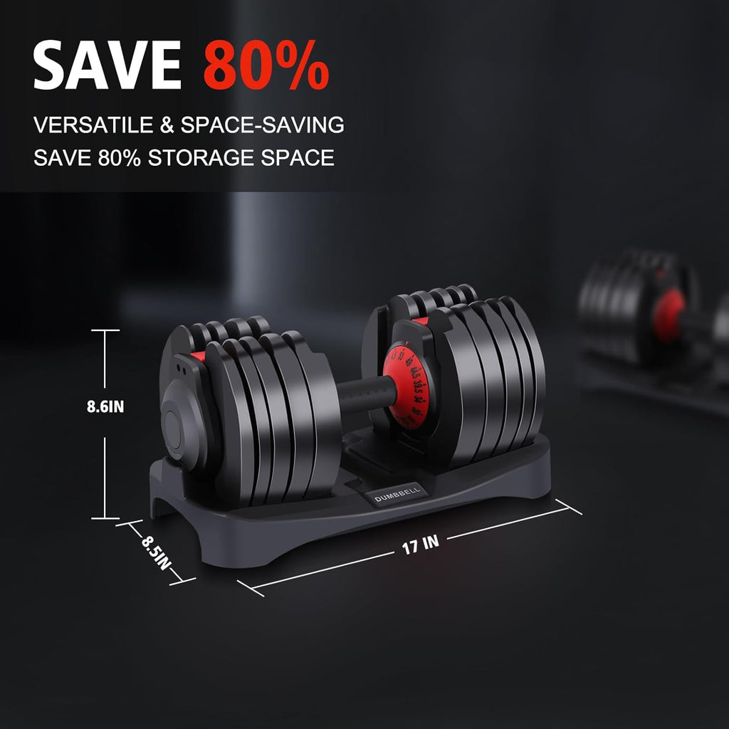 53LB 15 in 1 Adjustable Dumbbell Set with Anti-Slip Handle I85558