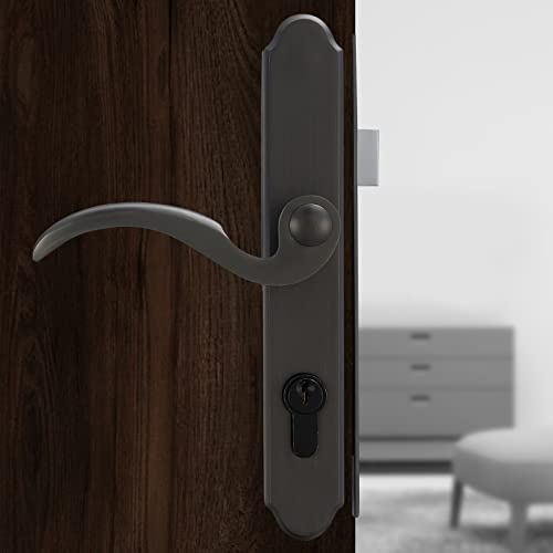 Brushed Polished Brass Lever Handle Set for Screen & Storm Doors K70149