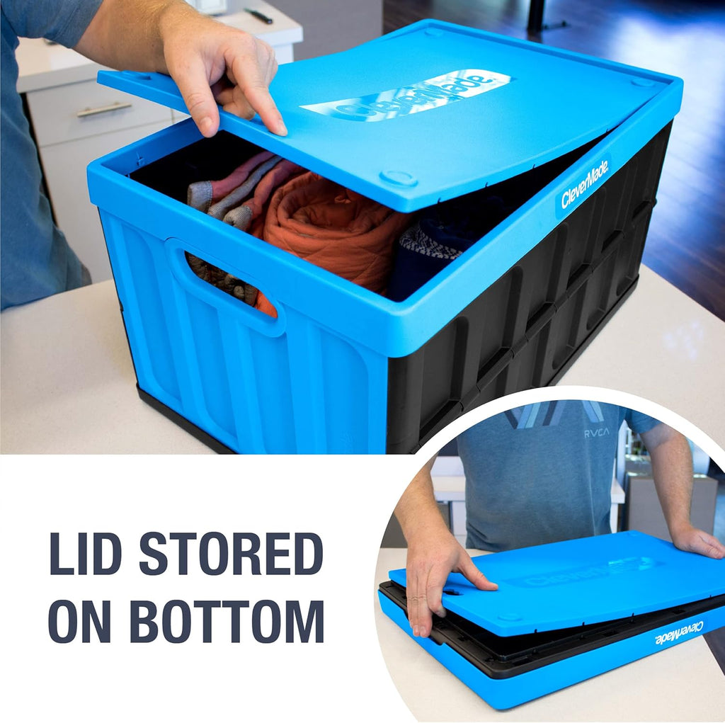 62L Collapsible Storage Bins (3 Pack) with Lids H858