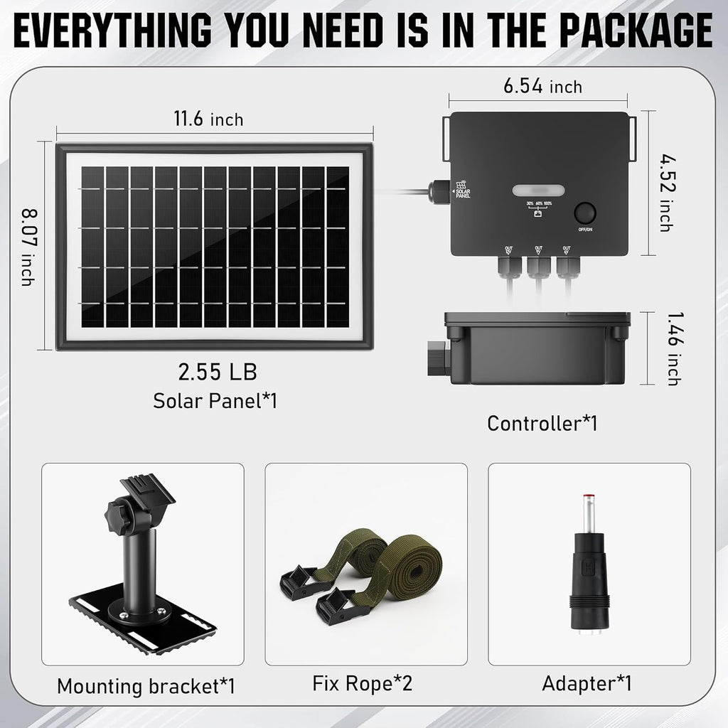 Solar Panel with 7500mA Battery, DC 6V/9V/12V Output P8367