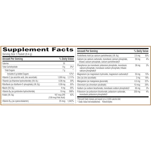 1000mg Vitamin C Powder with Antioxidants, B Vitamins and Electrolytes, Strawberry Kiwi Flavor - 30 Count S1193