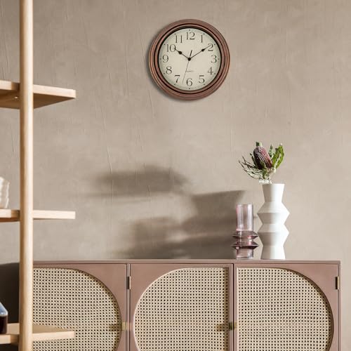 Retro Silent Non-Ticking Round Quartz Battery Operated Wall Clock 12 inch Bronze A525
