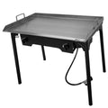 Folding Two Burner Cast Iron Stove with Stainless Steel Griddle E4487