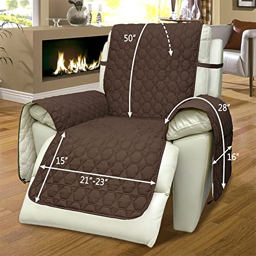 Beige 30 Inch Waterproof Recliner Chair Cover U357