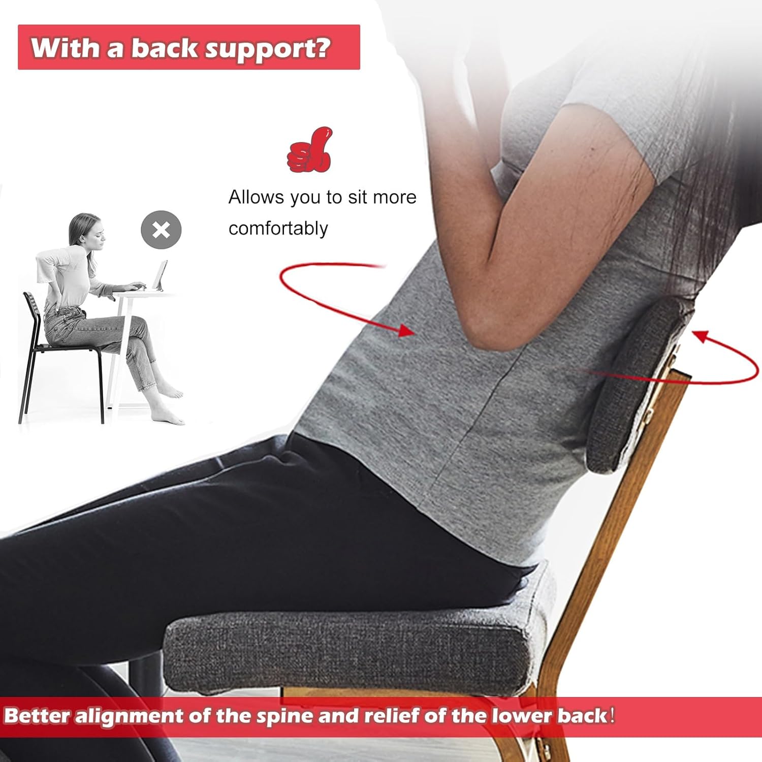 Gray Ergonomic Kneeling Chair with Back Support U63955