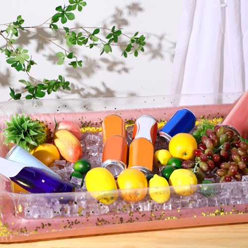 4 Pcs Inflatable Serving Bar Food Cooler Buffet with Glittering Confetti Inflatable Ice Tray M568