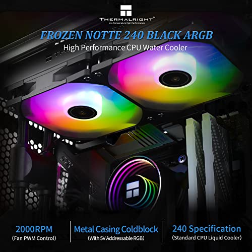 Black ARGB Water Cooling CPU Cooler with Double PWM Fans S532758