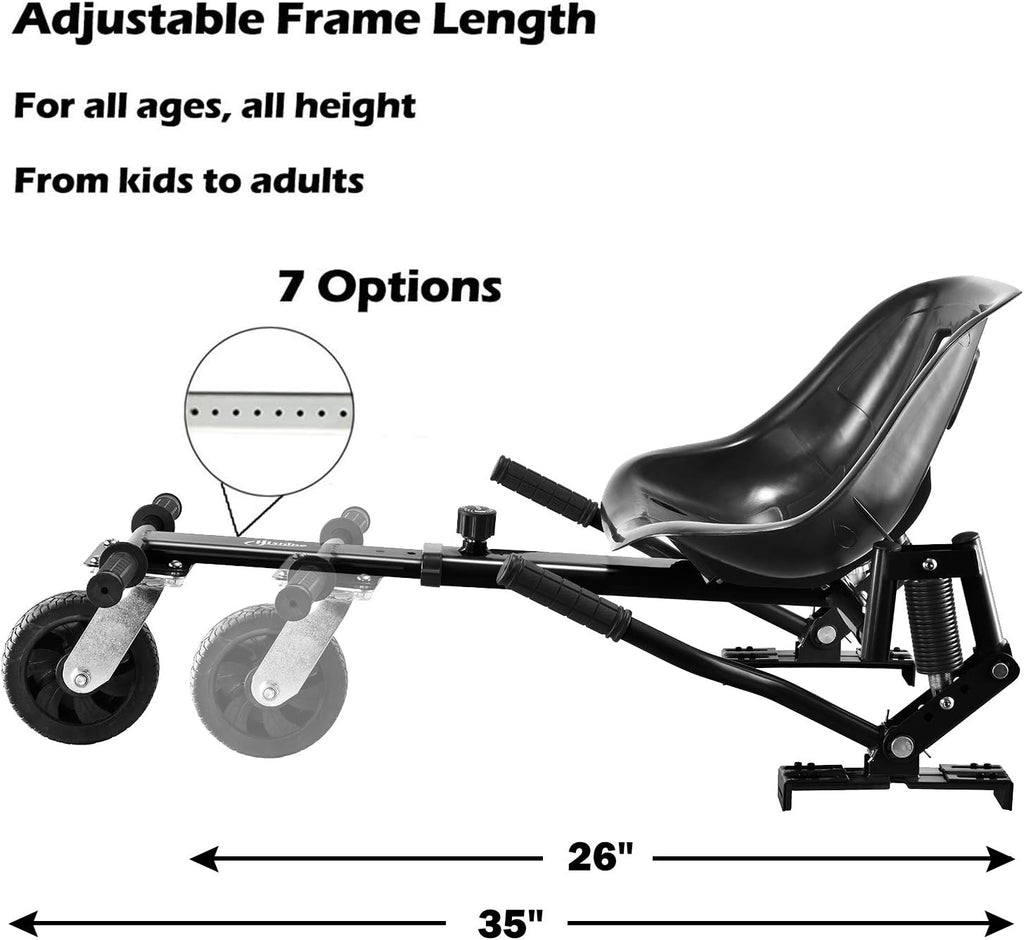 Black Hoverboard Seat Attachment with Off-Road Tire I750