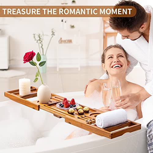 Teak Bathtub Tray with Expandable Handles C164