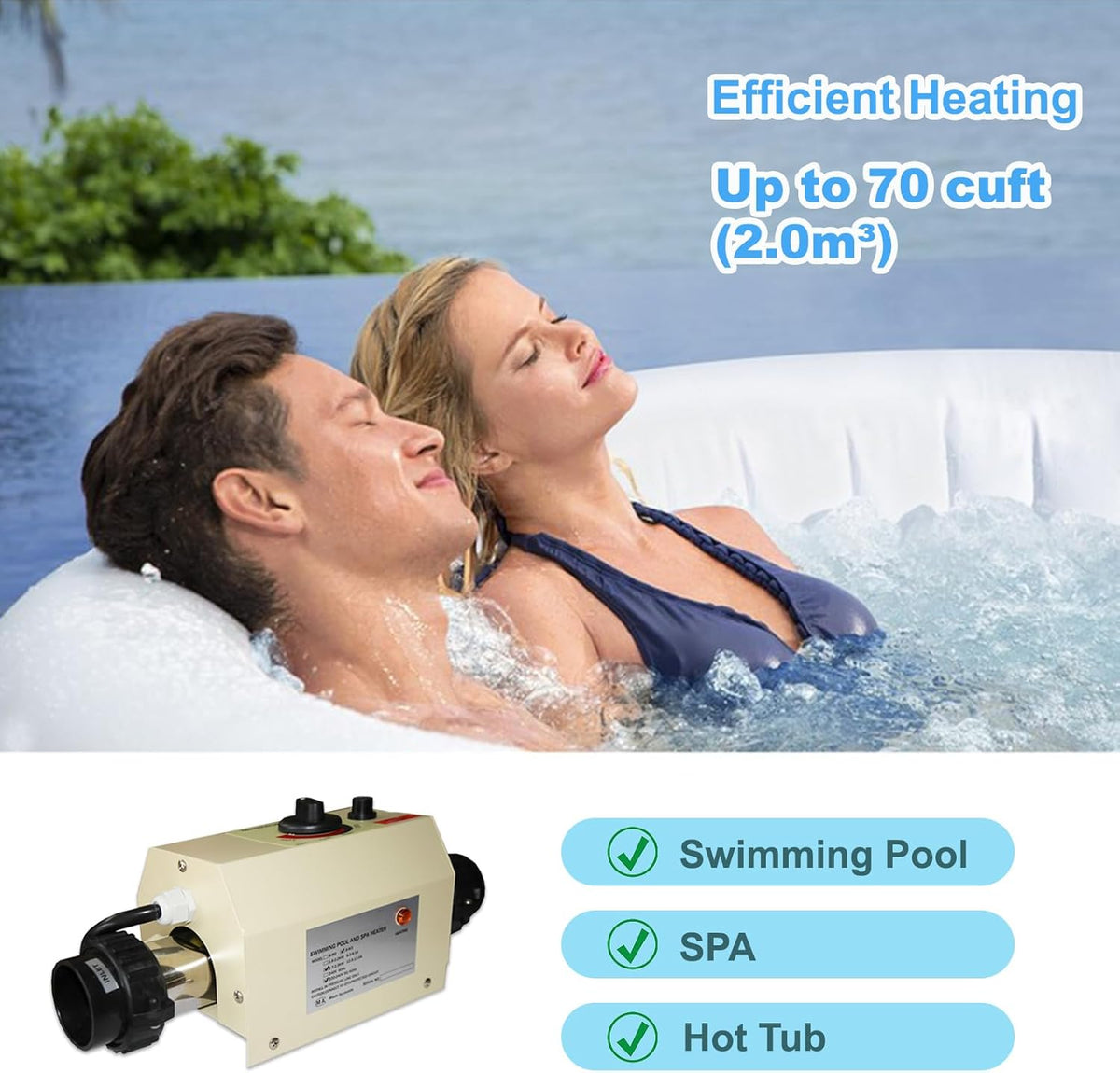 3KW 220V Electric Swimming Pool Heater W49887