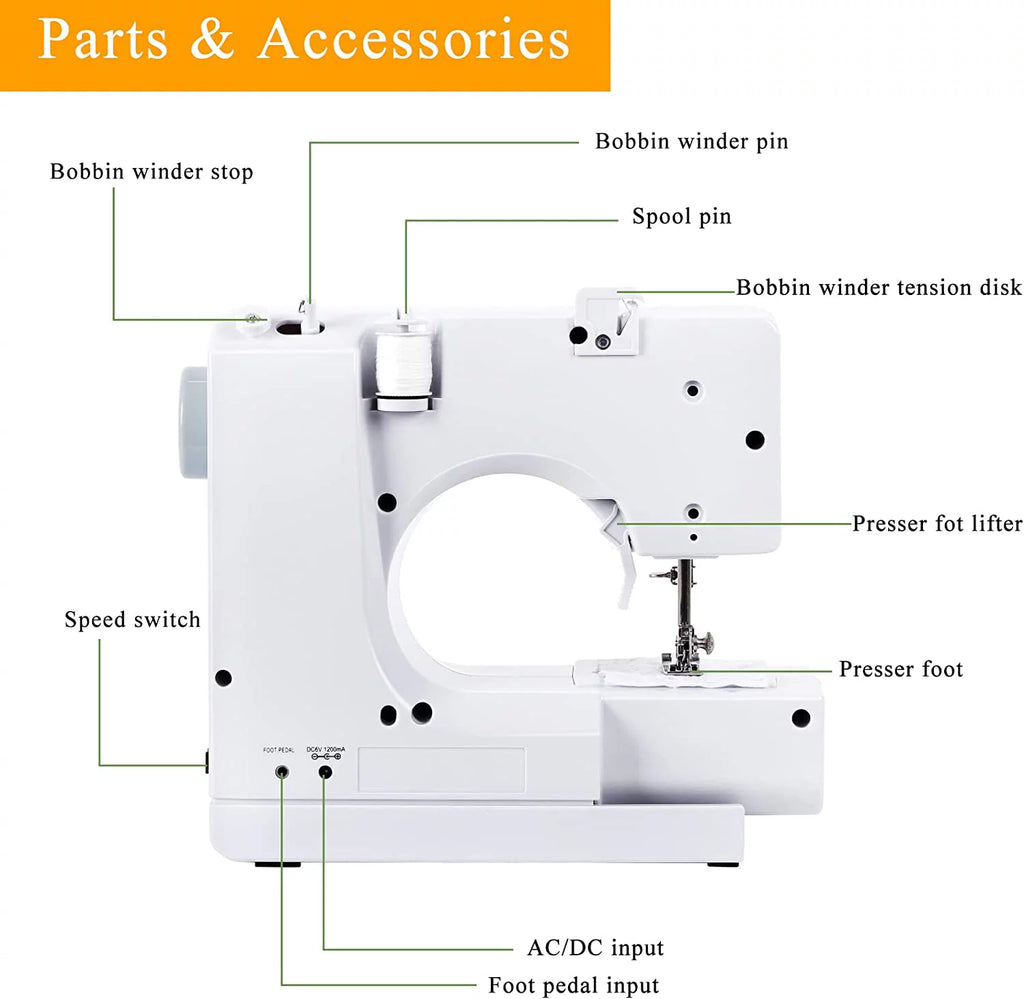 Portable Sewing Machine with 12 Built-In Stitches V447