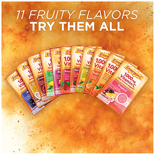 1000mg Vitamin C Powder with Antioxidants, B Vitamins and Electrolytes, Strawberry Kiwi Flavor - 30 Count S1193