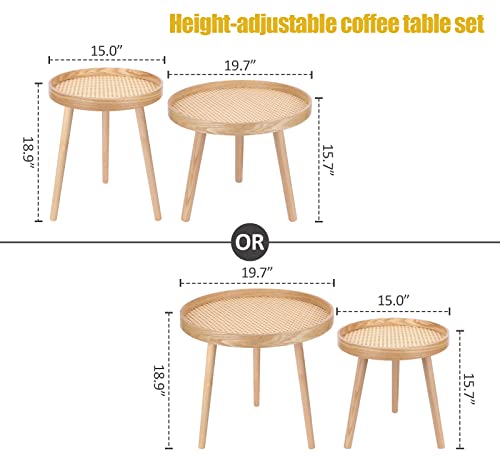 Black Small Round Rattan Side Table Z8440