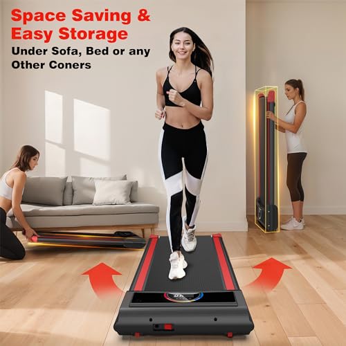 2 in 1 Walking Pad Treadmill with Remote Control 265LB Capacity E893237