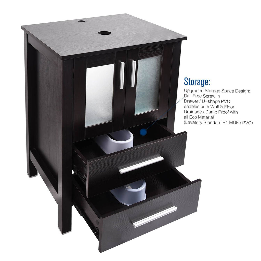 Dark Brown 24 inch Bathroom Vanity Combo B326