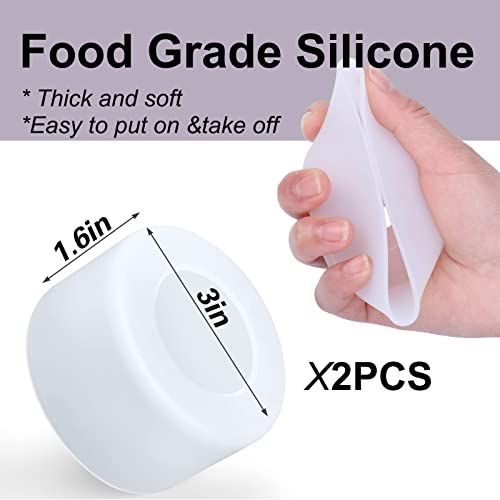 2Pcs Silicone Boot for Stanley 40 oz Quencher Tumbler & Stanley IceFlow 20oz 30oz, Protective Water Bottle Bottom Sleeve Cover (white) L7518