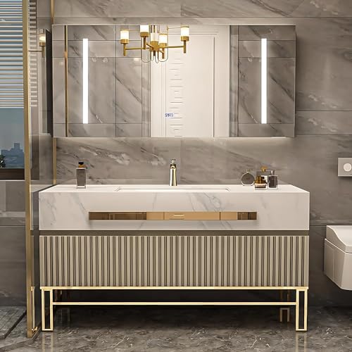 44" Freestanding Bathroom Vanity with Sink and LED Mirror Z1029