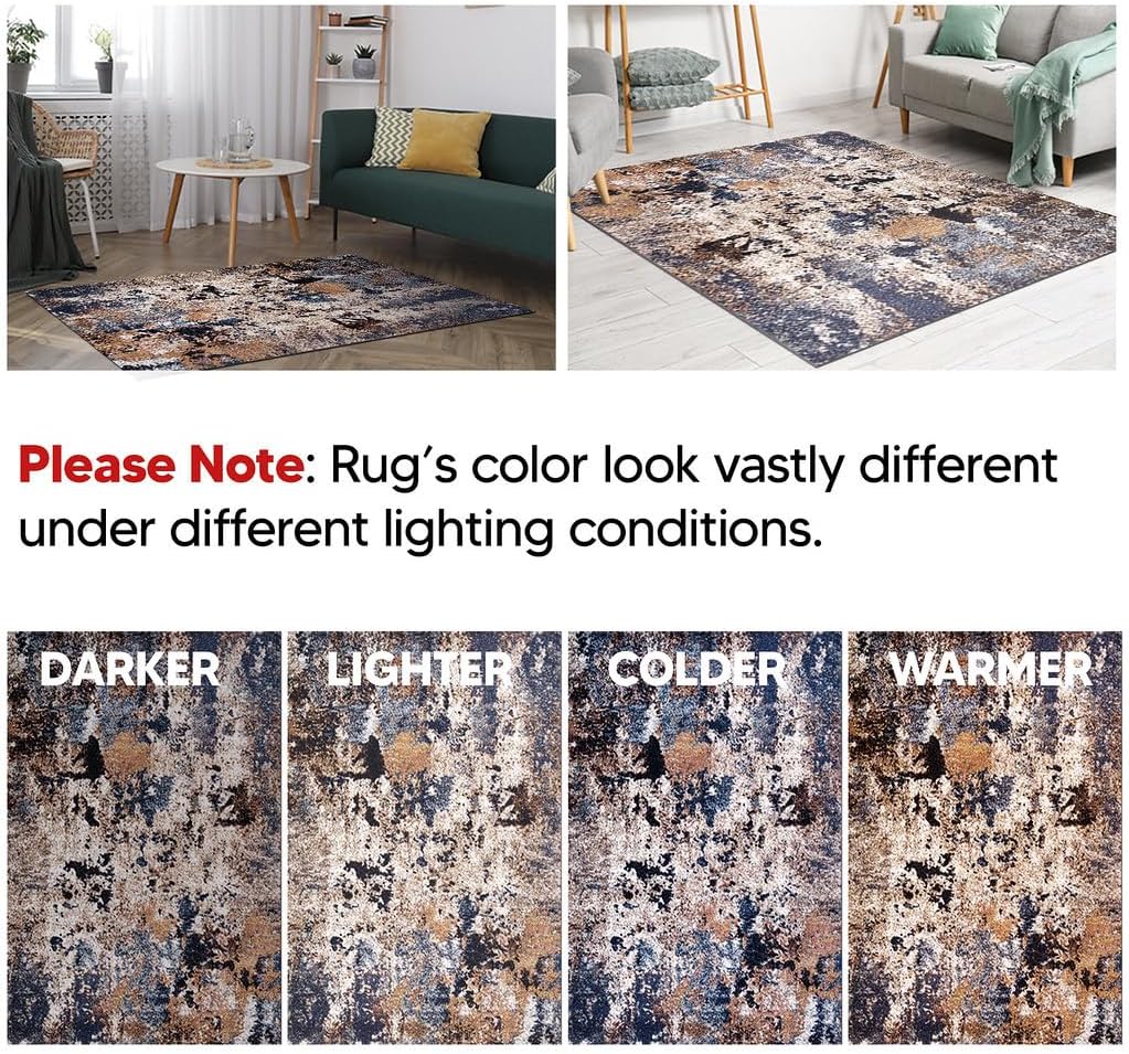 6x9 Non-Shedding Abstract Area Rug F869