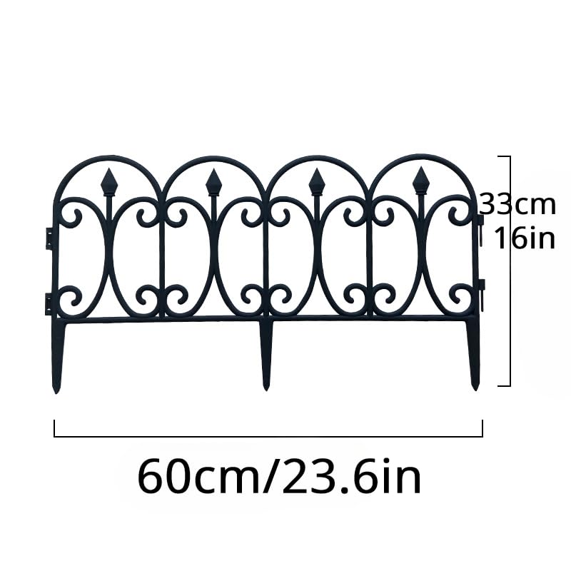 Black Plastic Garden Fence 13 inch High 10 Pack E811