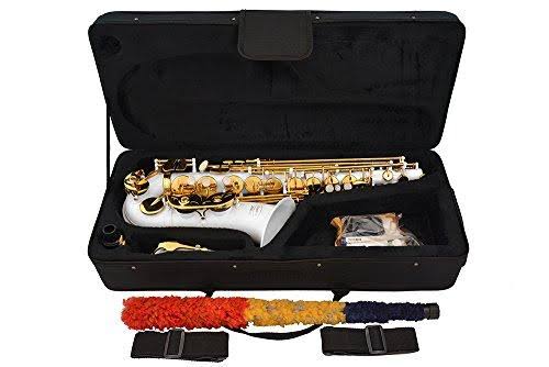 White-Gold Keys Alto Saxophone with Case A67352