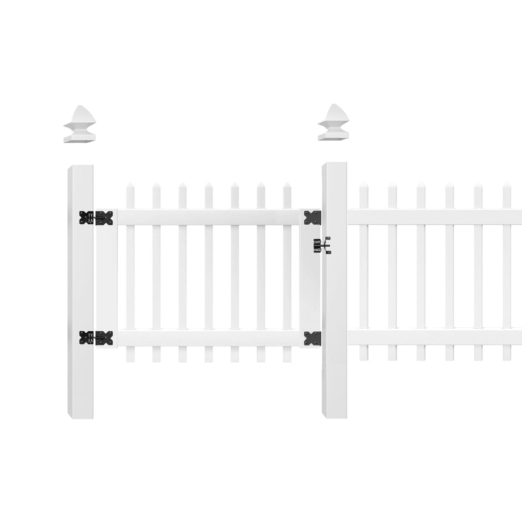 White Vinyl Picket Fence Gate D728729