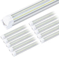 4FT 50W 7750Lumen 6000K Clear Cover V-Shape Linkable T8 LED Tube Light 10 Pack F52906