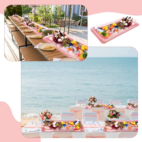 4 Pcs Inflatable Serving Bar Food Cooler Buffet with Glittering Confetti Inflatable Ice Tray M568