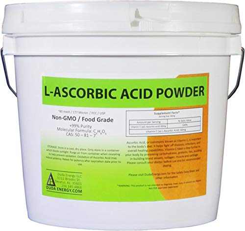 L-Ascorbic Acid Powder 99+% Food Grade Pure White Crystals Vitamin C, 1 lb. D1391