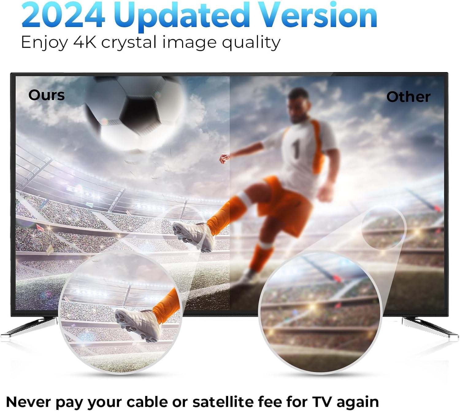 Antenna for Smart TV with Adjustable Amplifier and 36ft Coax Cable Z408