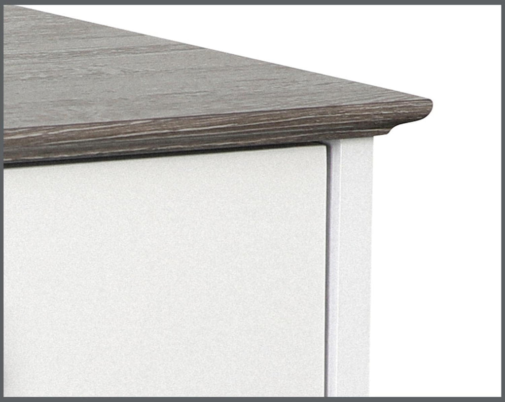 Gray Oak/White 3-Drawer Filing Cabinet U2955