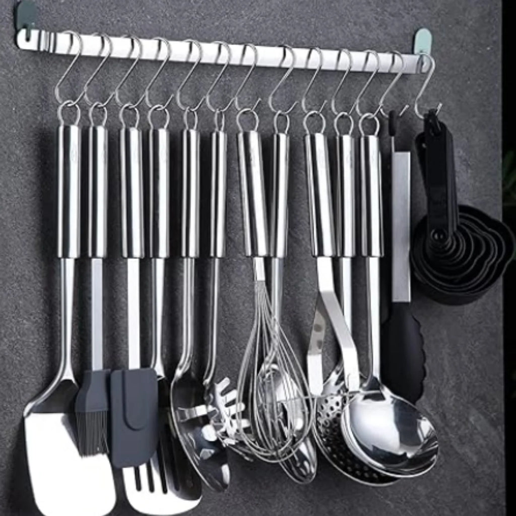 38 Piece Stainless Steel Kitchen Utensil Set with Utensil Holder Rack O939331