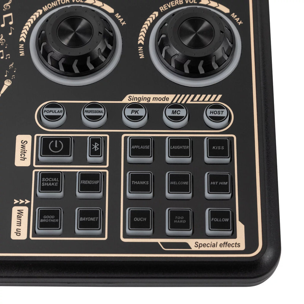 Sound Effects Board Audio Interface with Voice Changer and LED Lights O60151