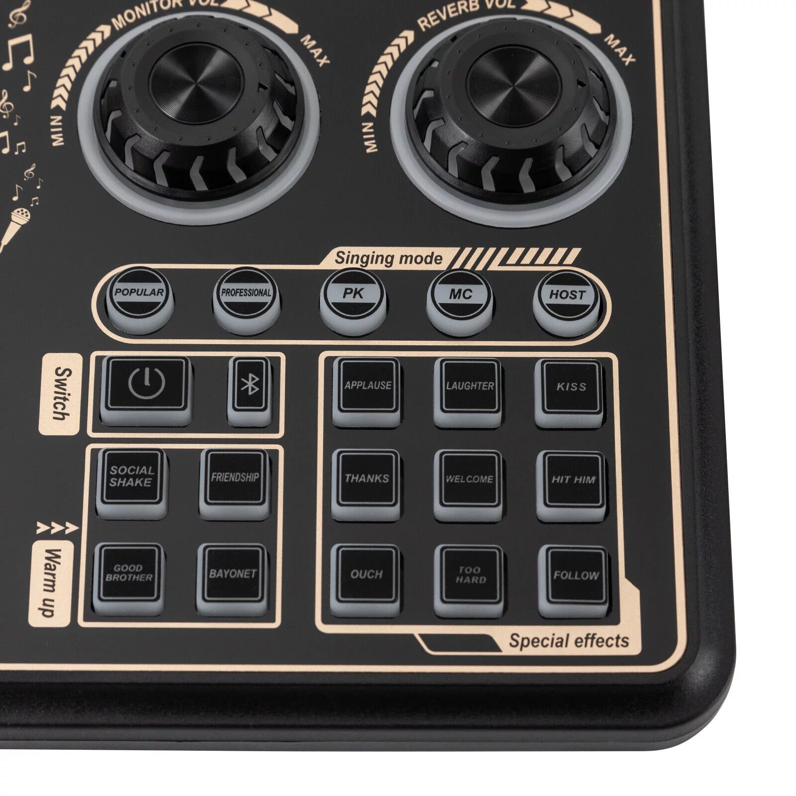Sound Effects Board Audio Interface with Voice Changer and LED Lights O60151