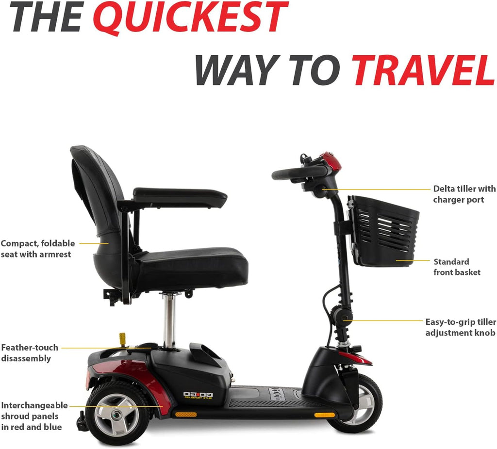 3-Wheel Electric Mobility Scooter 12AH 300 lbs. WC 4 MPH R31419