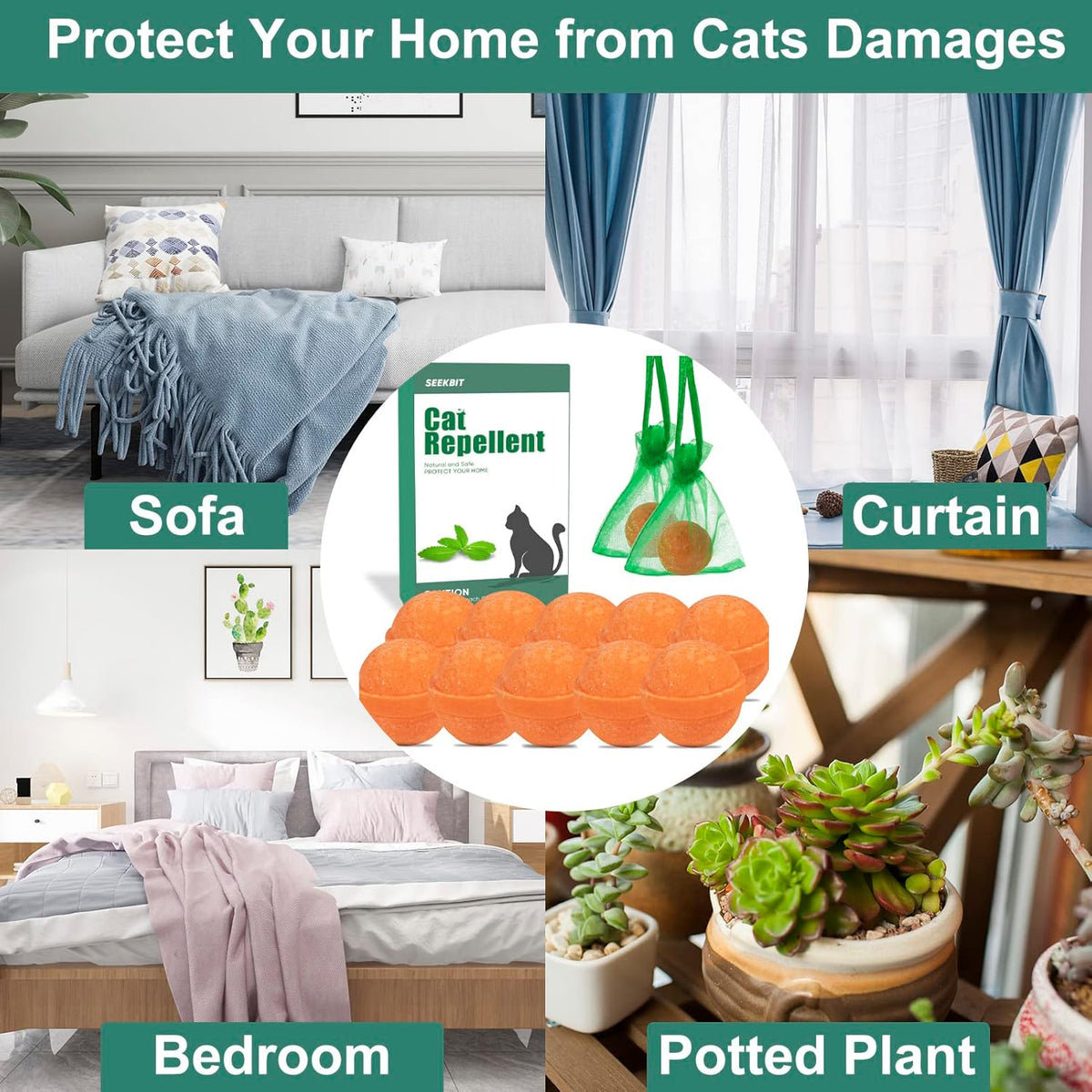 10 Pack Natural Peppermint Oil Cat Deterrent U295