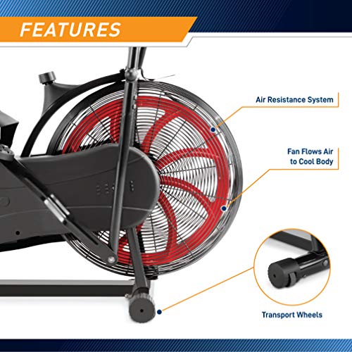 Air-Resistance Exercise Fan Bike With Dual Action Handlebars V9732
