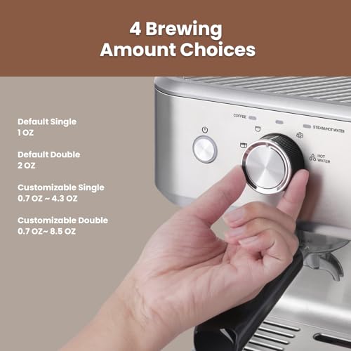 Commercial Espresso Machine with Adjustable Temperature, 2.2L Stainless Steel I79926