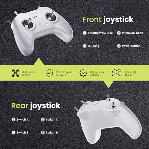 8 Channel FPV Drone Remote Controller (White) P823