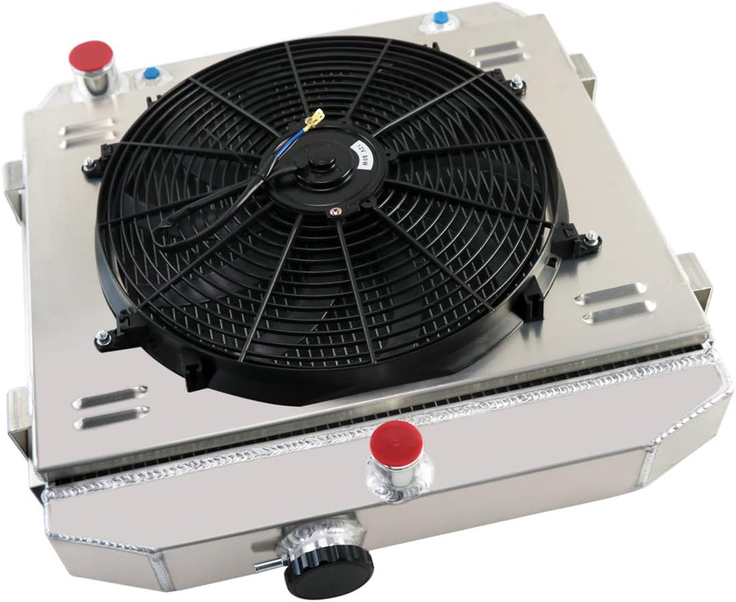 4 Row All Aluminum Radiator with Fan Shroud and Thermostat Relay Kit C680