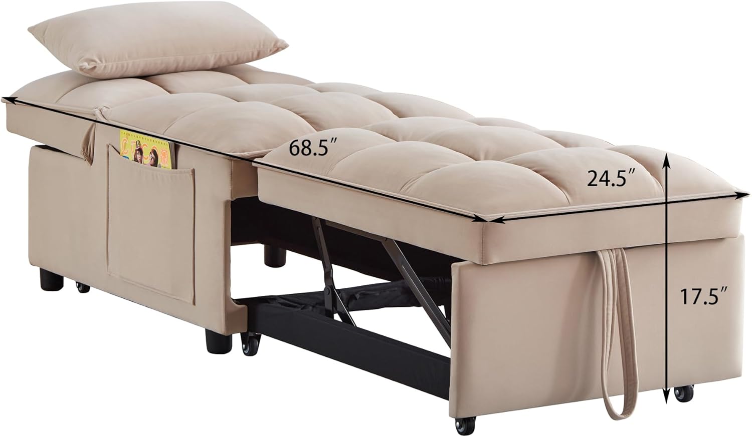 Gray Folding Single Sofa Bed C1156
