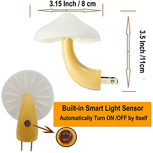 5Pack Sensor LED Night Light Plug in Mushroom Light G724