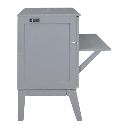 Gray Queen Size Wood Murphy Bed I439