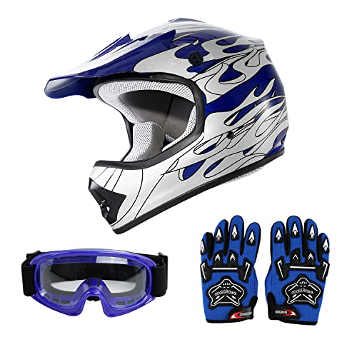 Red Spider Design Motorcycle Helmet with Goggles and Gloves Small D323