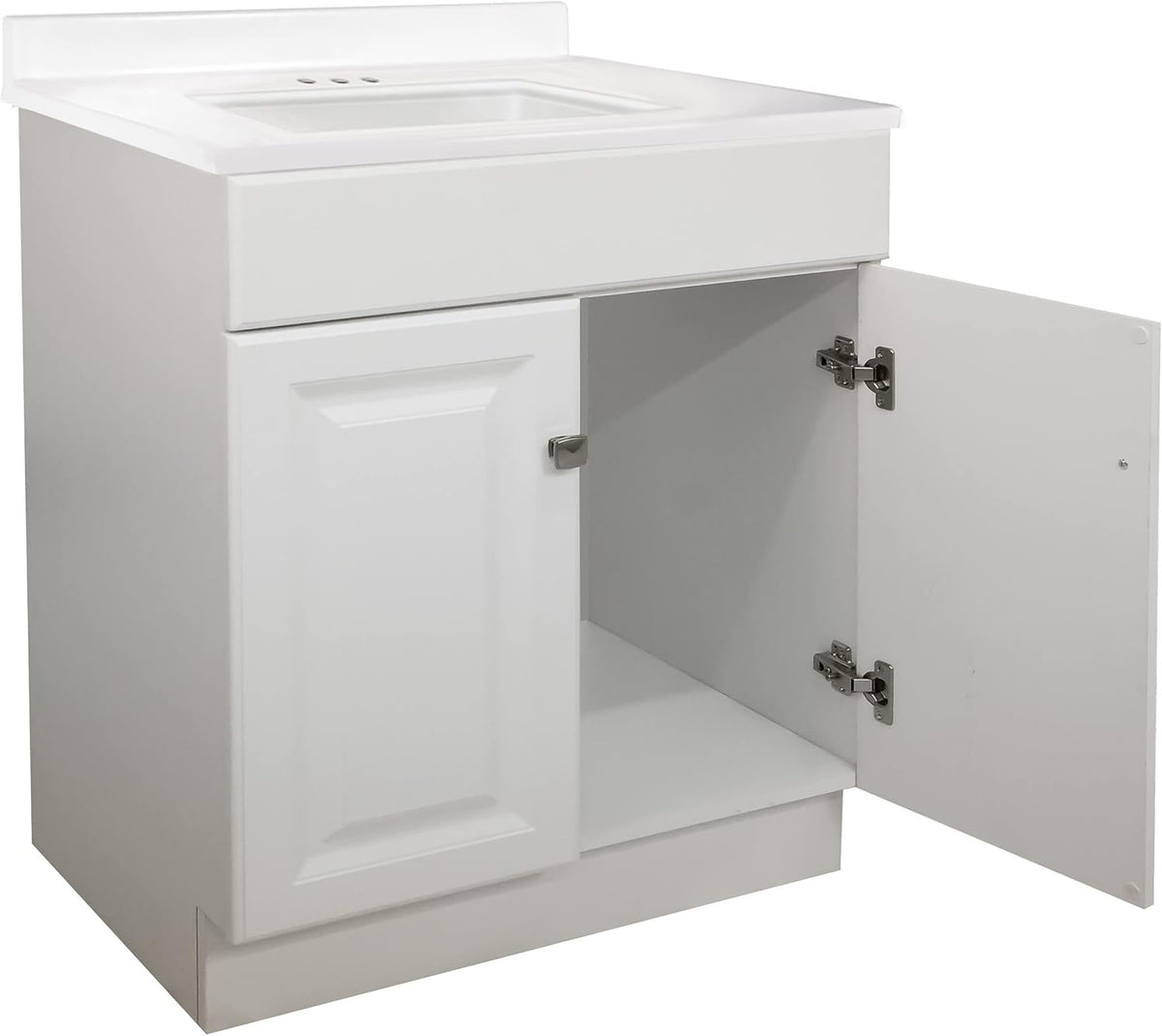 White 2-Door Bathroom Cultured Marble Vanity Top O454
