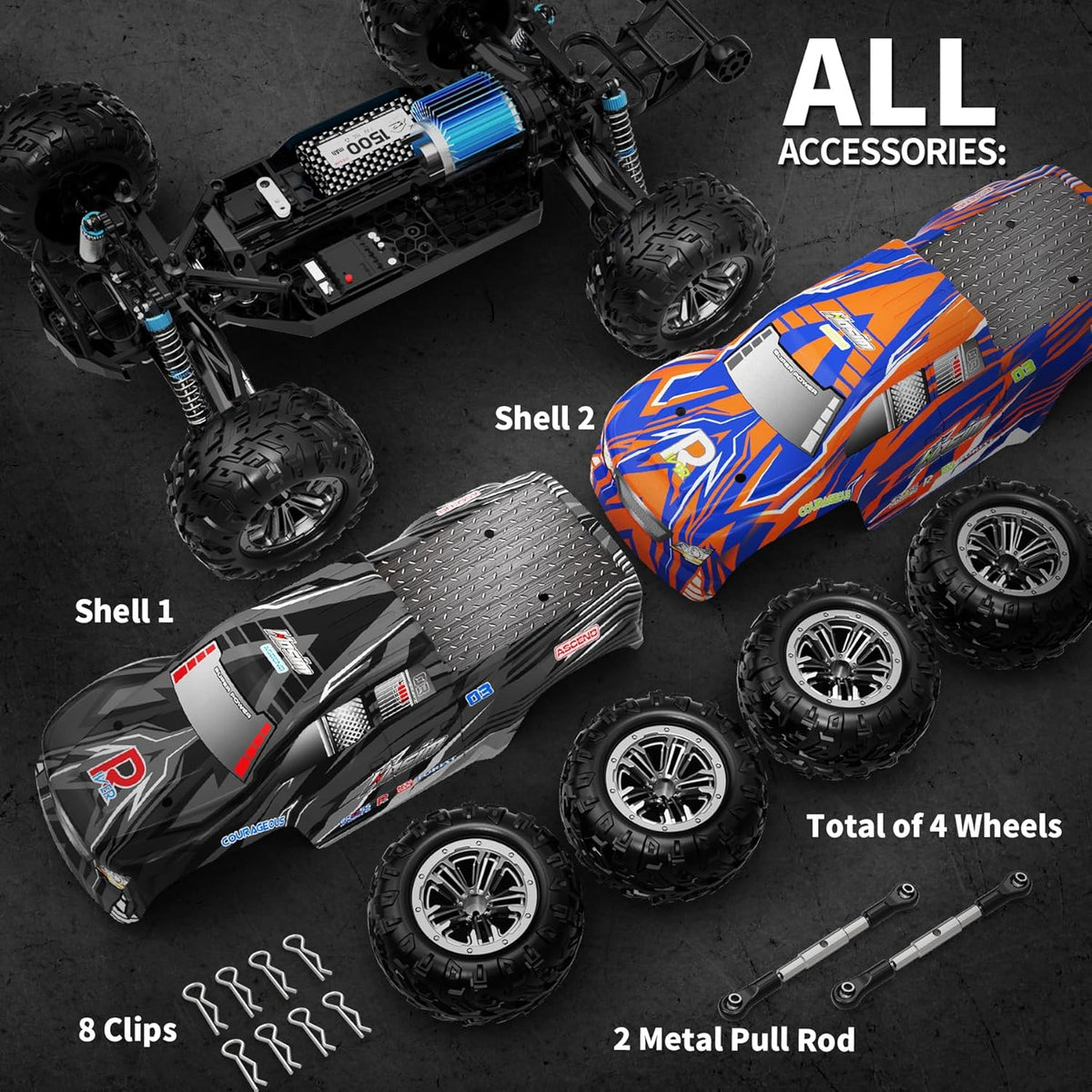 1:10 Scale 48+ KMH Remote Control Car & 1:14 Fast 52+ KMH High Speed RC Truck U760