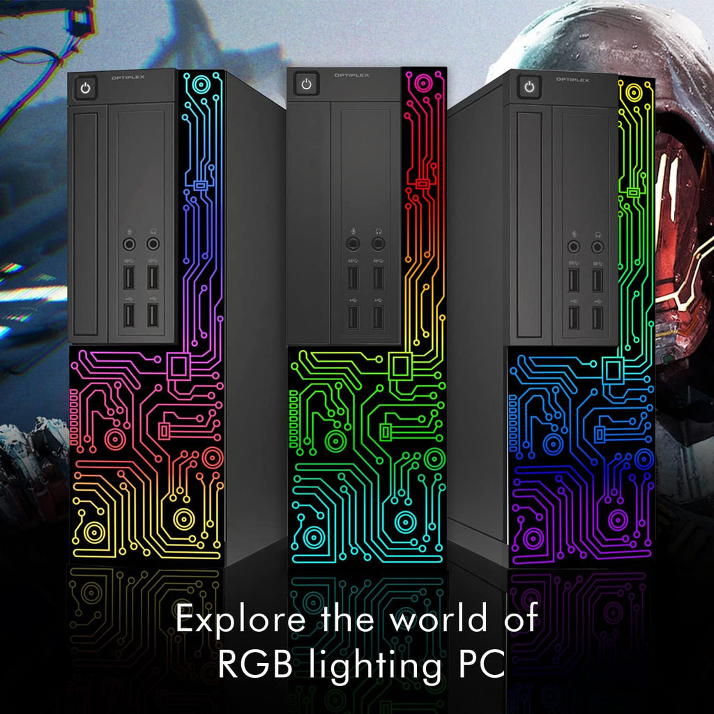 Small Desktop Computer with Quad Core Intel i5 3.2GHz 16GB DDR3 RAM 512GB SSD 24 Inch Monitor RGB Gaming Keyboard Mouse Windows 10 Pro R477032