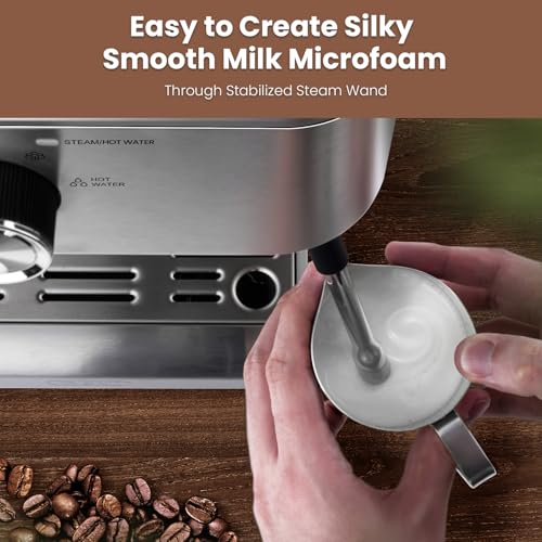 Commercial Espresso Machine with Adjustable Temperature, 2.2L Stainless Steel I79926