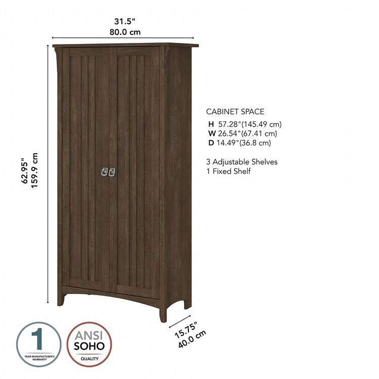 Ash Brown Tall Storage Cabinet with Doors F805