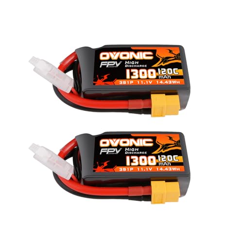 11.1V 1300mAh 3S RC Battery with XT60 Plug (2 Pack) Y109474